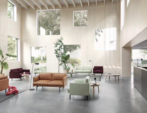 Divano Outline 2 Posti, Pelle Refine, Cognac 0250