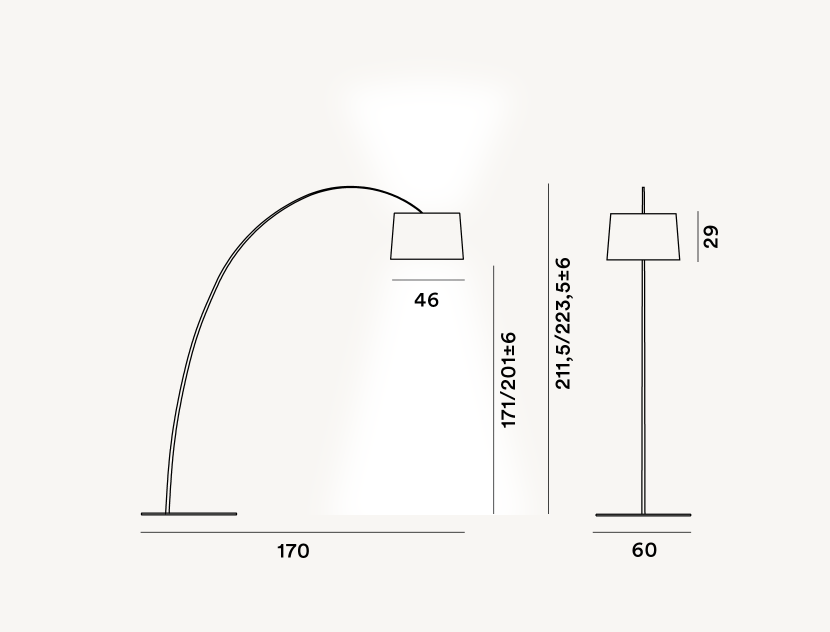 Lampada da terra Twiggy, E27 ON/OFF
