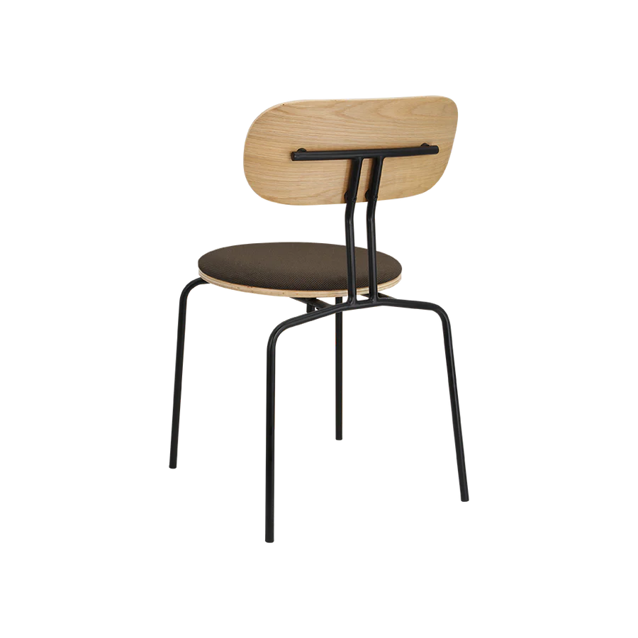 Sedia Curious, Rovere/Nero, Tessuto Mocca