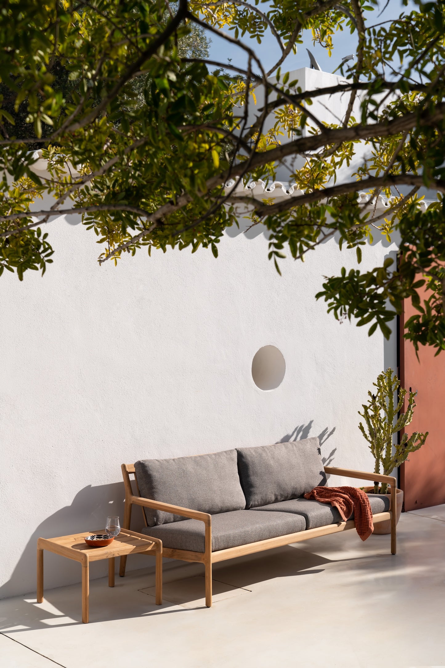 Divano Jack Outdoor 2 Posti Teak con Cuscini Mocha