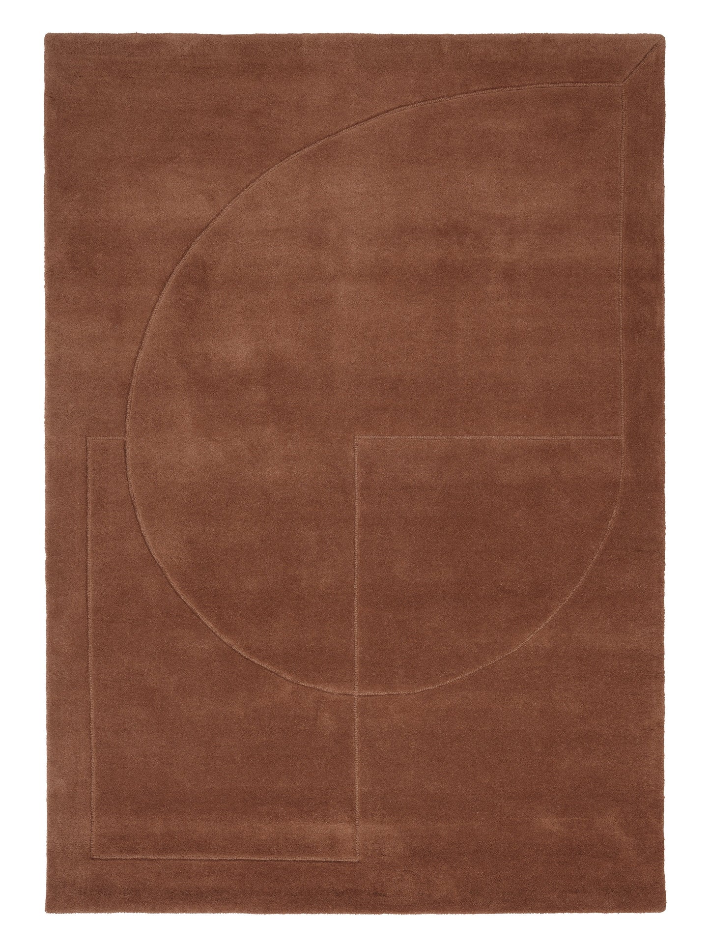 Tappeto Lineal Poem, colore Amber, 170x240 cm - vista intera del motivo geometrico a linee curve