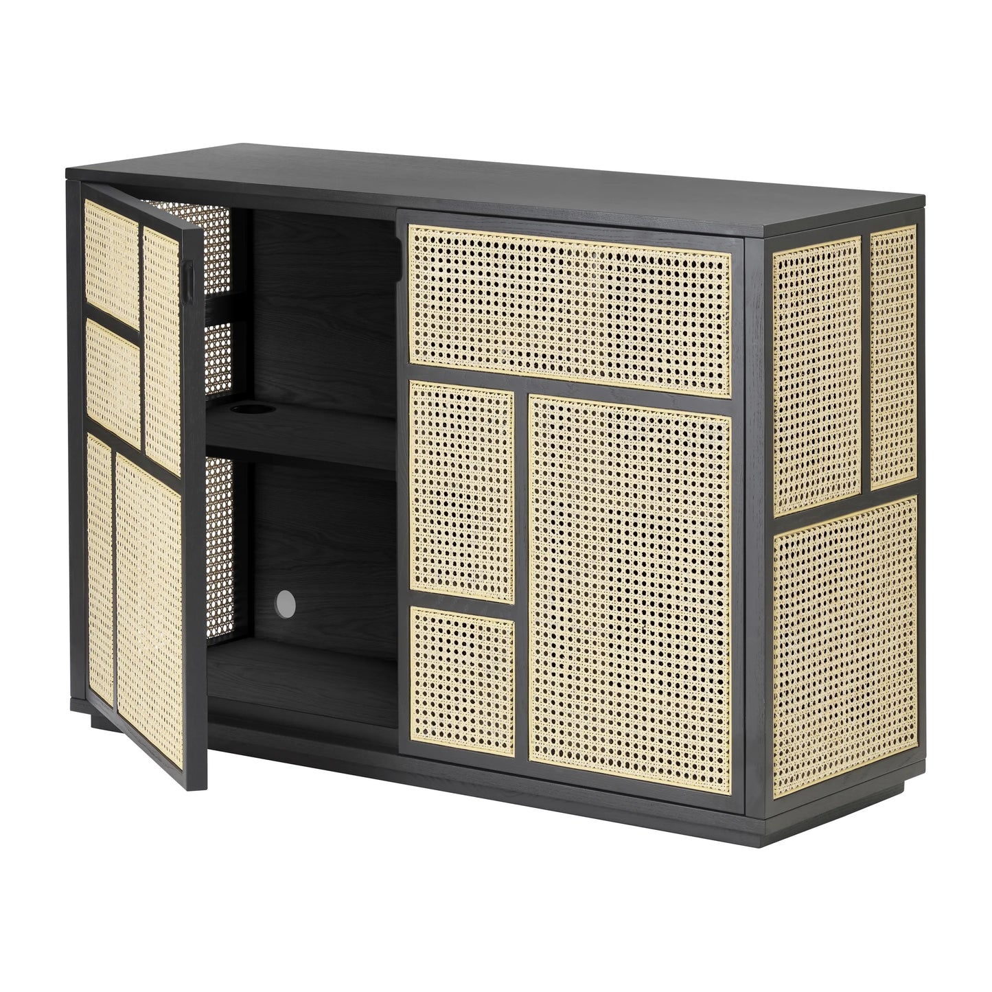 Credenza Air Design House Stockholm, rovere tinto nero, vista d'insieme
