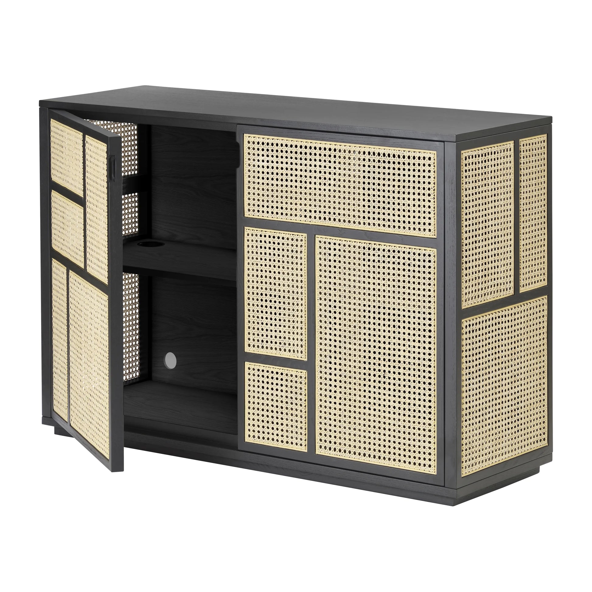 Credenza Air Design House Stockholm, rovere tinto nero, vista d'insieme
