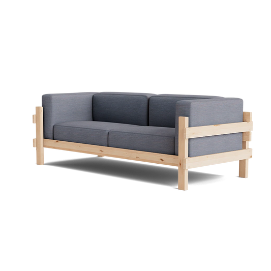 Divano Kube 3 posti, struttura pine / tess. Remix 722