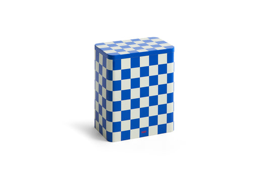 Contenitore, Tin Container Large, Blu/Bianco Sporco