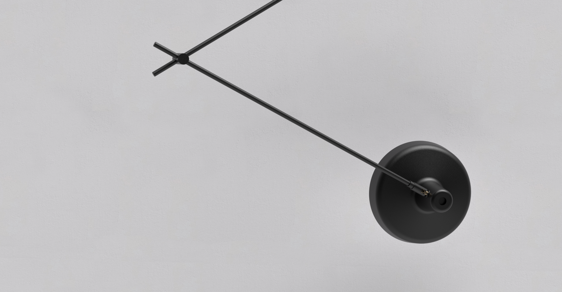 Lampada da soffitto Arigato, vers. Long, col. nera - vista prodotto