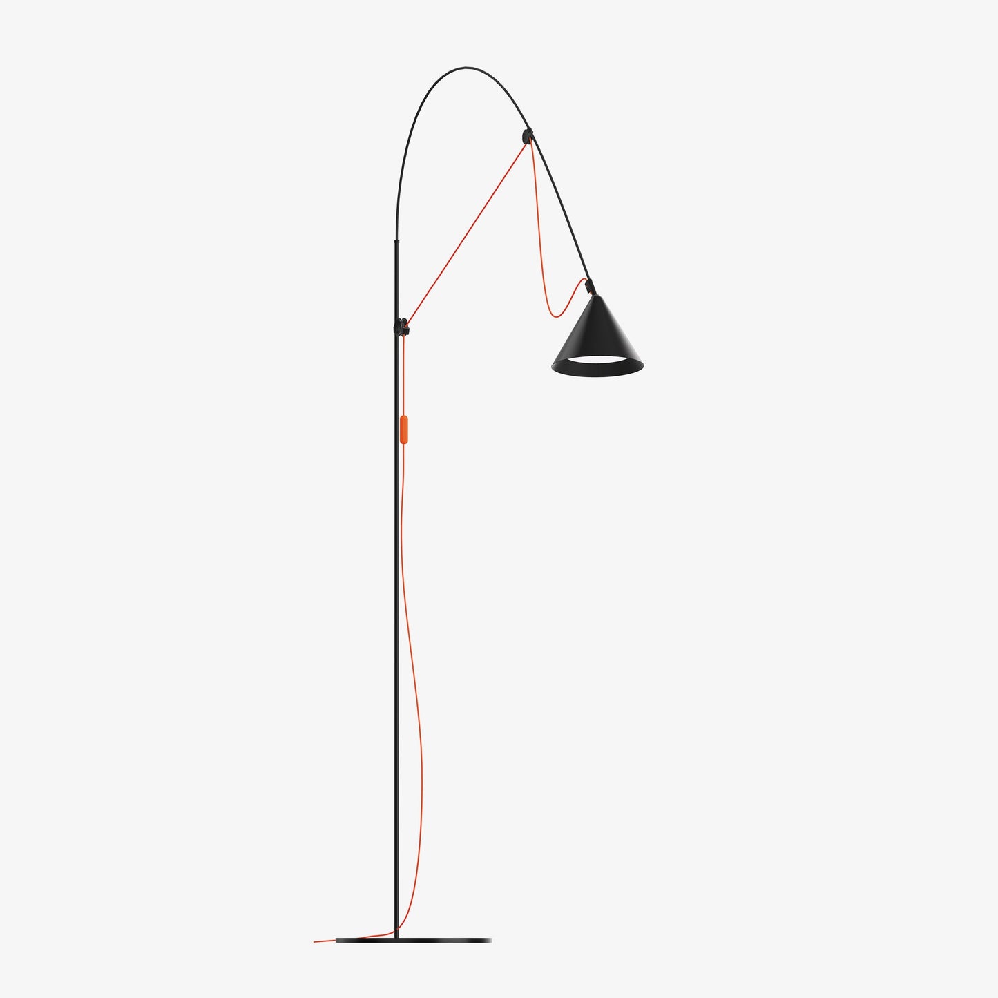 Lampada da Terra, Ayno L, Nero/Arancione