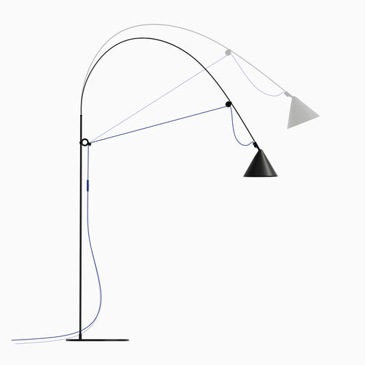 Floor Lamp, Ayno L, Black/Blue