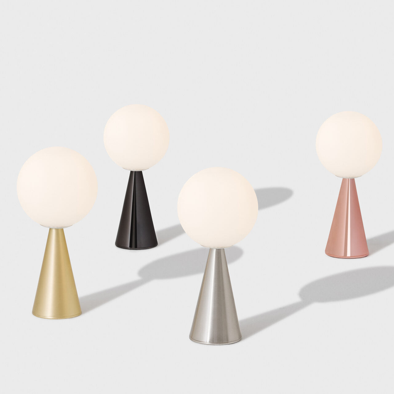 Lampada da Tavolo, Bilia Mini, Bianco/Nichel