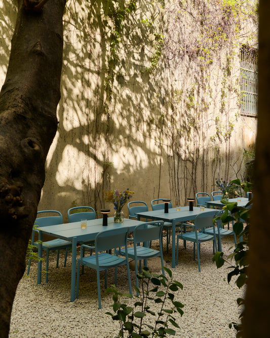 Linear Steel Table, Steel, Pale Blue, 200x75