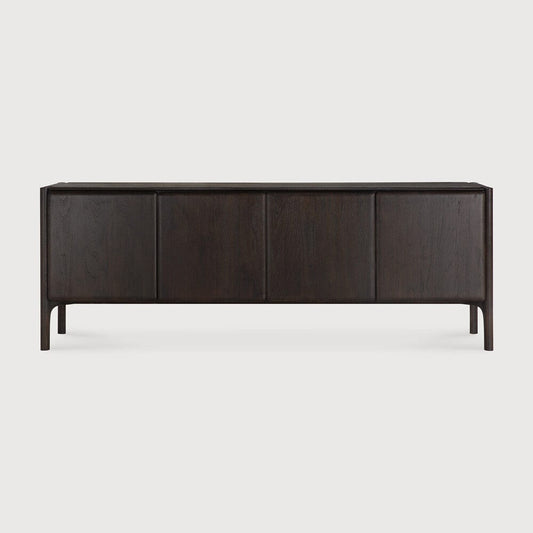 Credenza Pi Ethnicraft, fin. teak marrone scuro, 4 ante