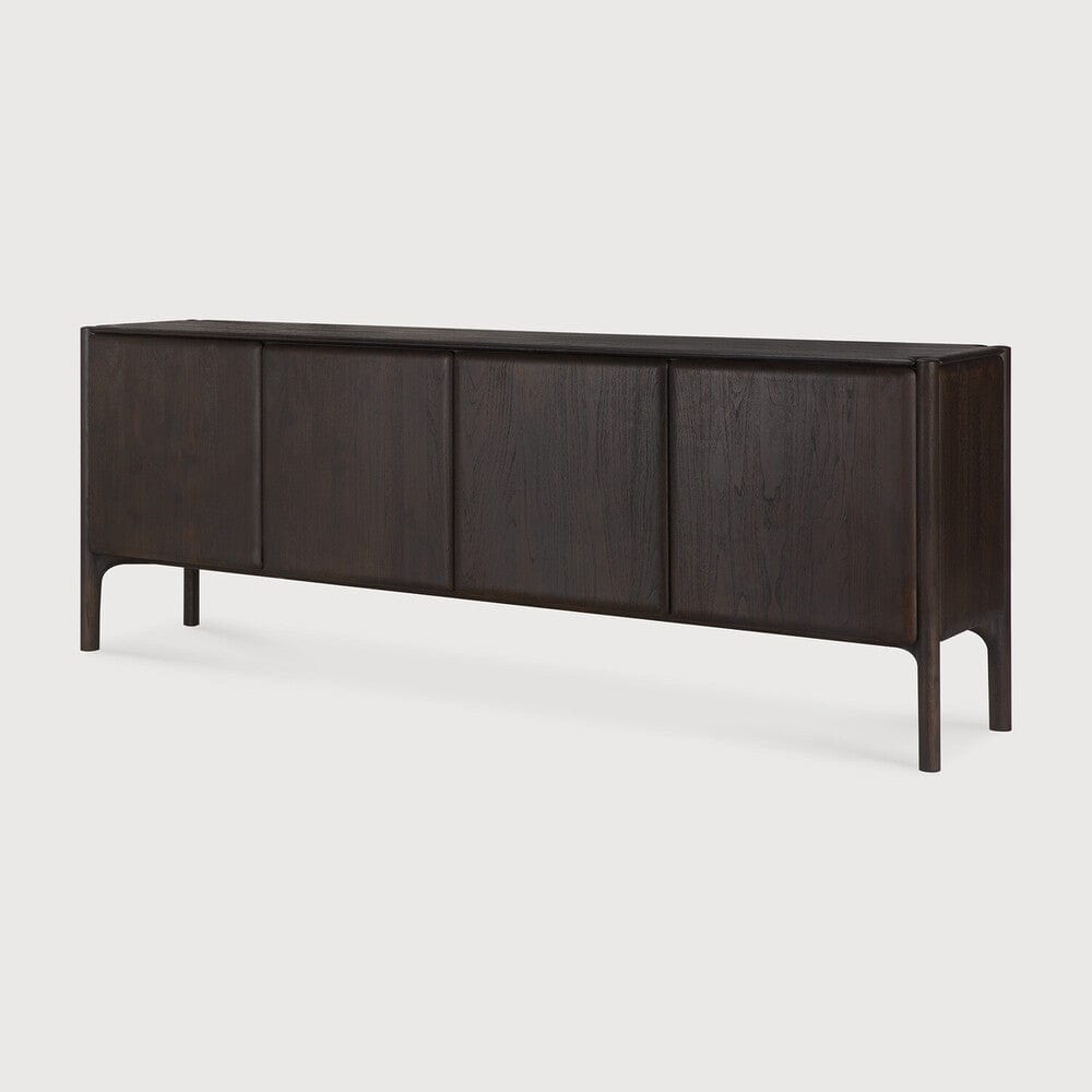 Credenza Pi Ethnicraft, fin. teak marrone scuro, 4 ante - dettaglio
