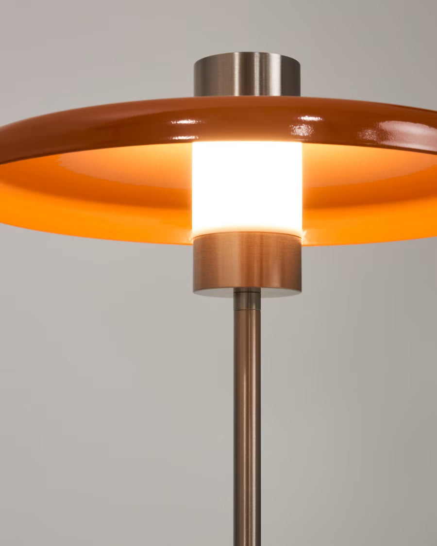 Lampada da Tavolo Nuvira Metallo, Grigio/Paralume Arancio