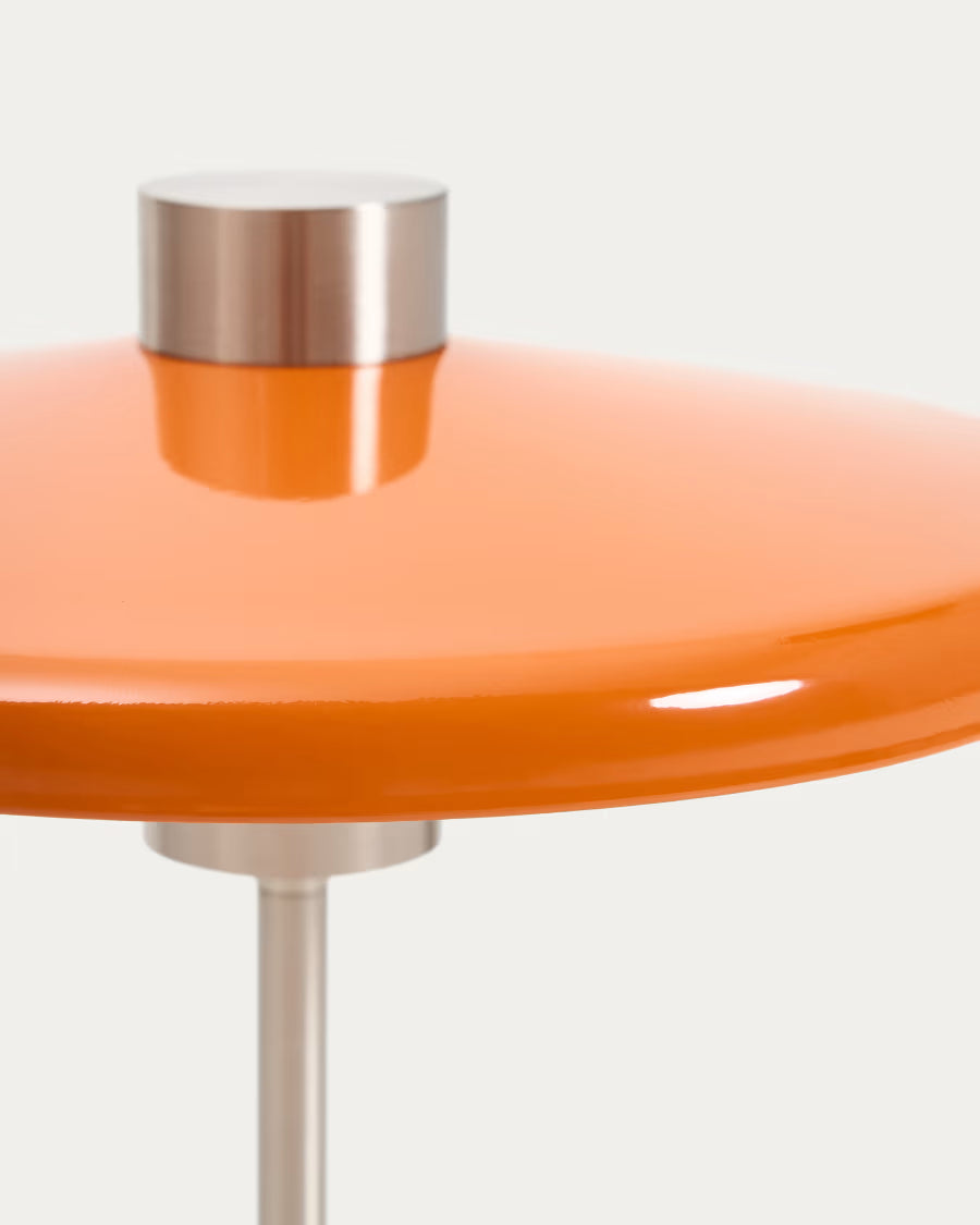 Lampada da Tavolo Nuvira Metallo, Grigio/Paralume Arancio