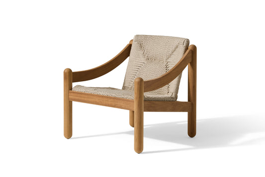 Poltrona 930, strutt. Iroko nat, seduta corda