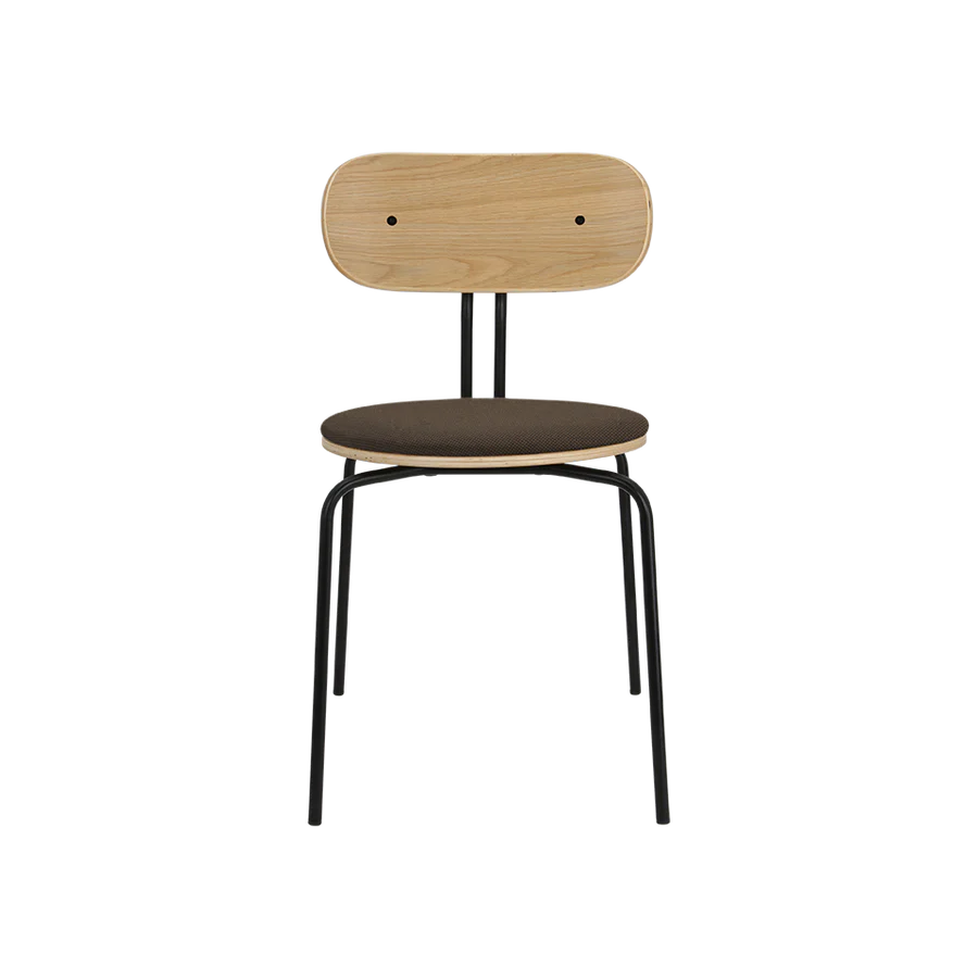 Sedia Curious, Rovere/Nero, Tessuto Mocca