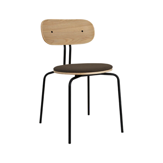 Curious Chair, Oak/Black, Mocha Fabric