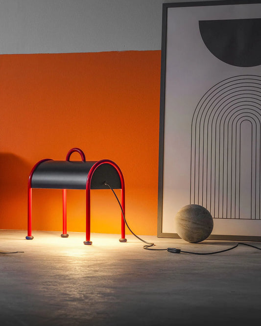 Suitcase Lamp, Red/Black