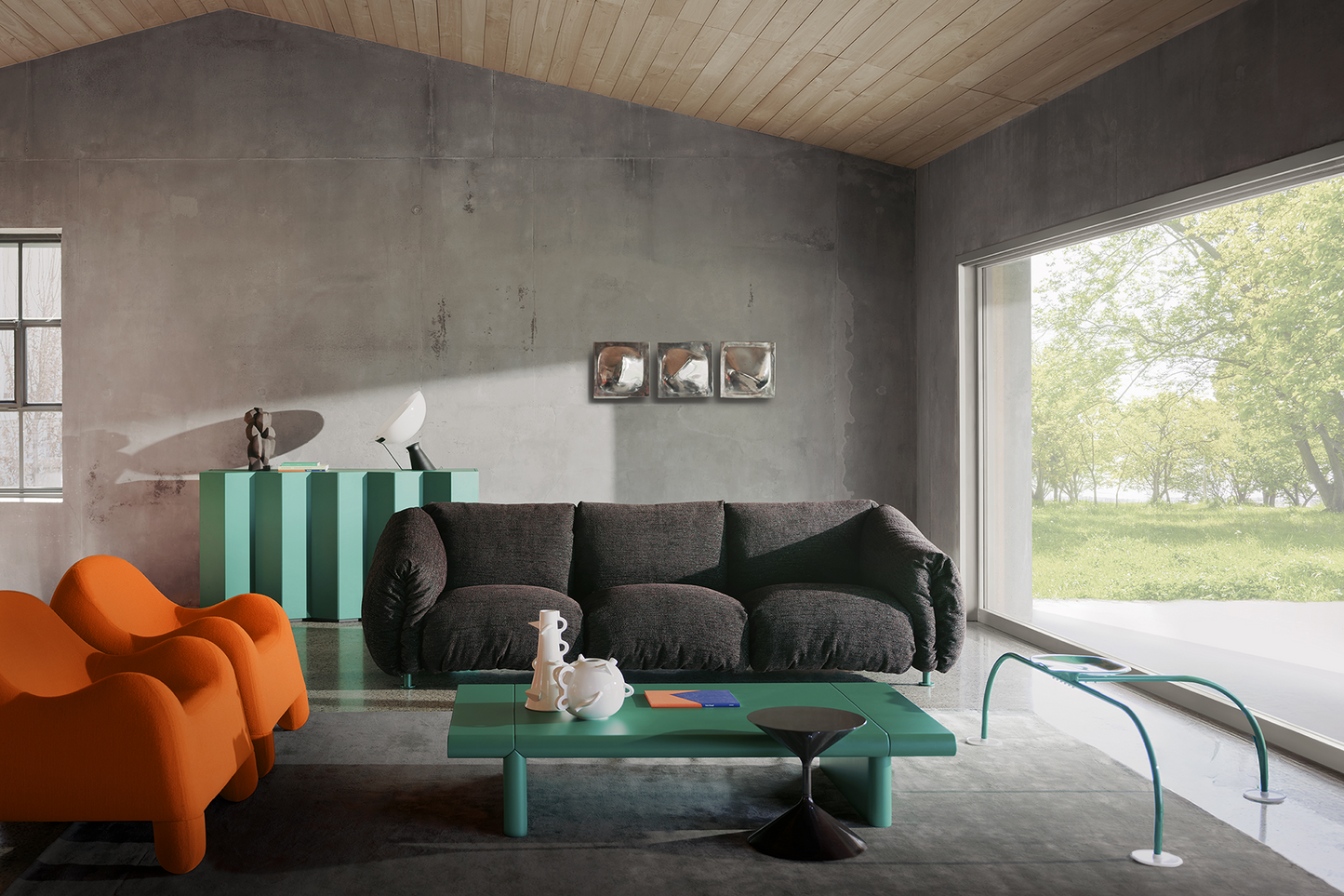 Zanotta Za:Za Max, base Verde - dettaglio
