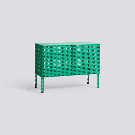 Credenza Perforated Cabinet small HAY, Soft jade - vista frontale