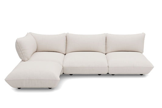 Divano Sumo, composizione ad angolo l. 301 x p. 204.5 x h. 90 cm, bouclè beige