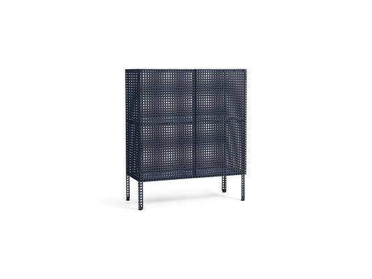 Credenza Perforated Cabinet medium HAY, Steel blue - vista frontale | #color_Steel blue