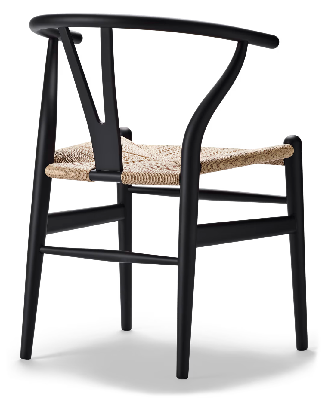 CH24 WISHBONE CHAIR FAGGIO NERA/CORDA NAT.