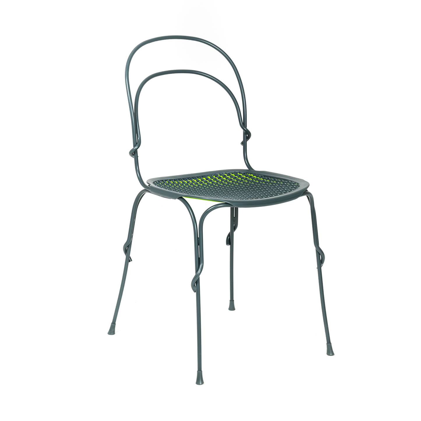 Sedia Vigna, Tubolare Circolare, Grigio/Verde
