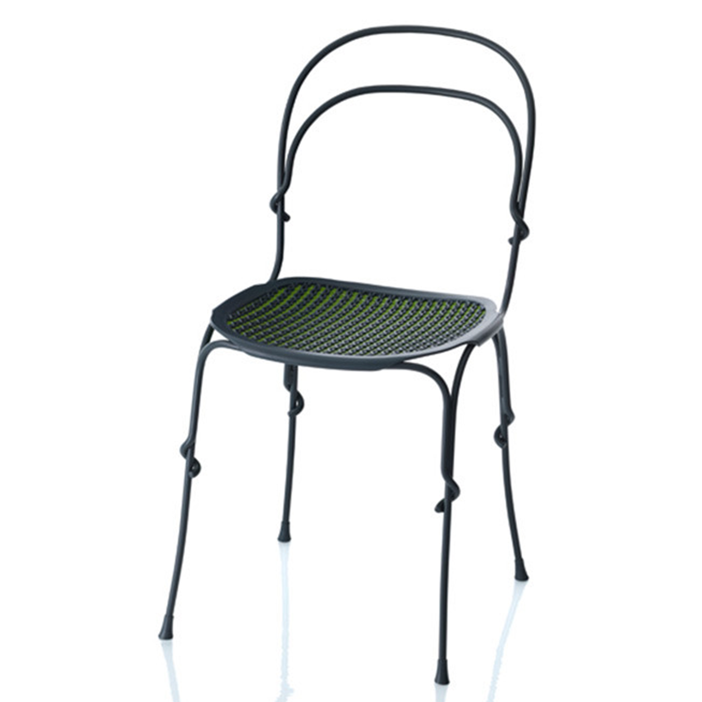 Sedia Vigna, Tubolare Circolare, Grigio/Verde